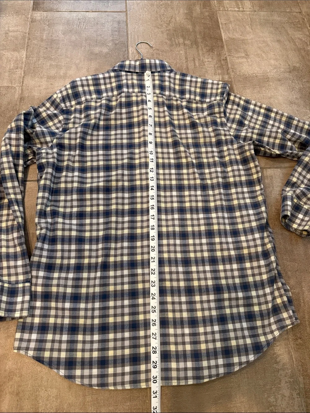 Banana Republic Blue and White Plaid Button-Down Shirt
